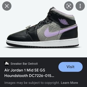 SOLD!!! Air Jordan 1 Mid that comes with mixed plaid patterns